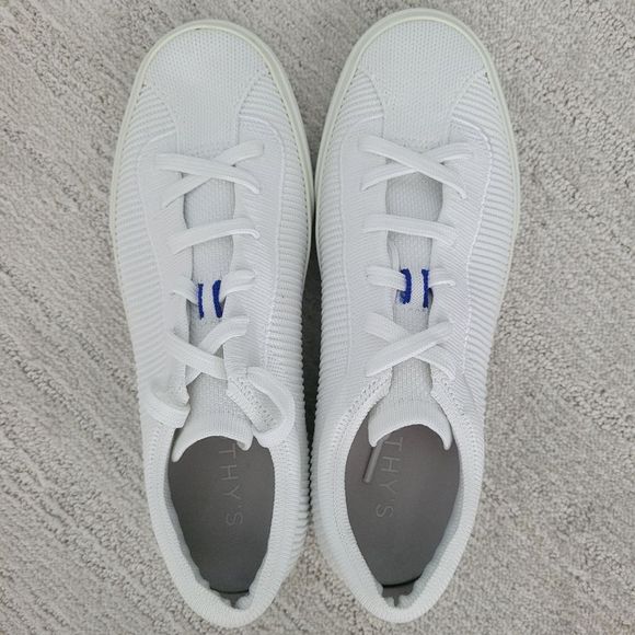 Rothys Lace Up Bright White Sneakers Size 8 - Picture 2 of 11